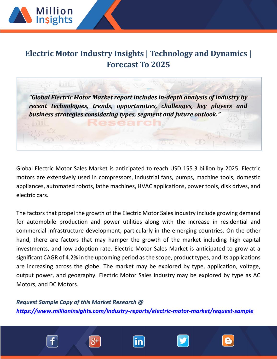 Electric Motor Industry Insights Technology and Dynamics Forecast