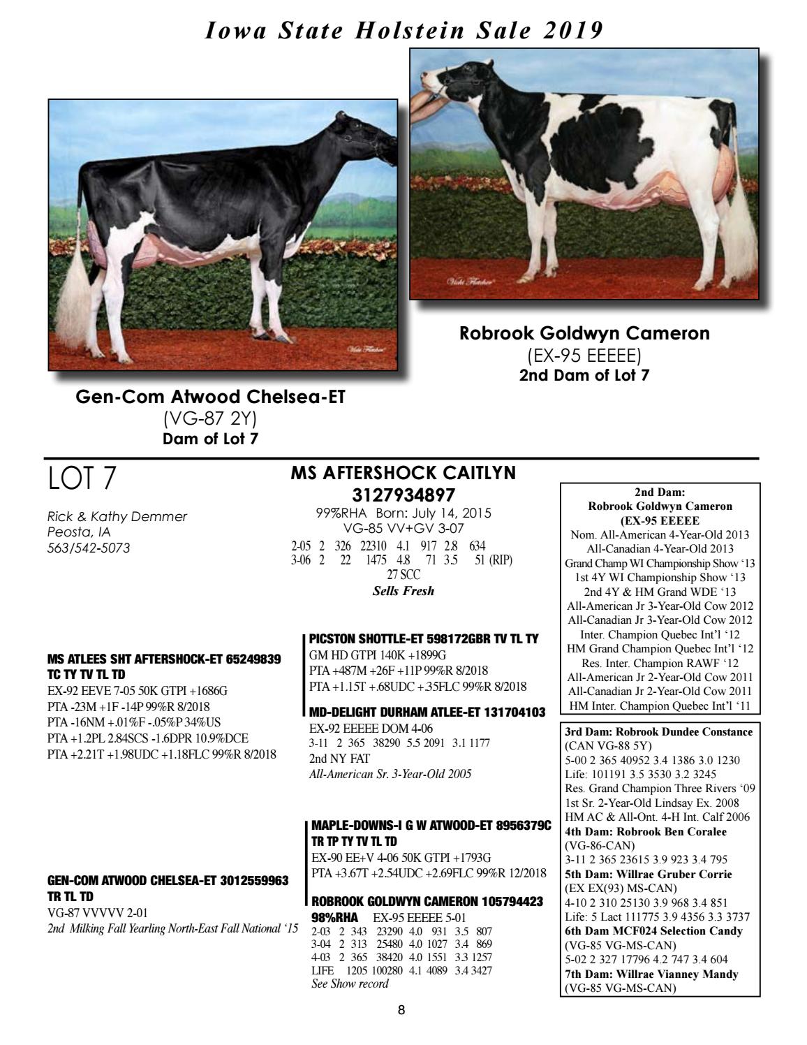 Iowa State Holstein Sale 2019 by Taylor Made Designs Issuu