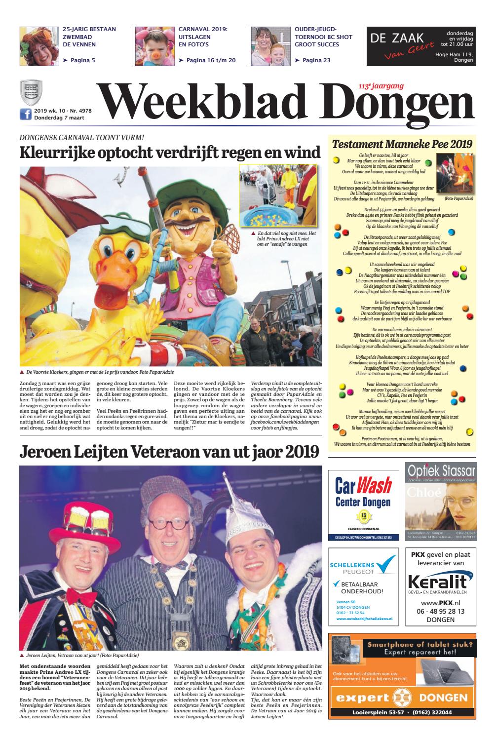 Weekblad Dongen 07 03 2019 By Uitgeverij Em De Jong Issuu