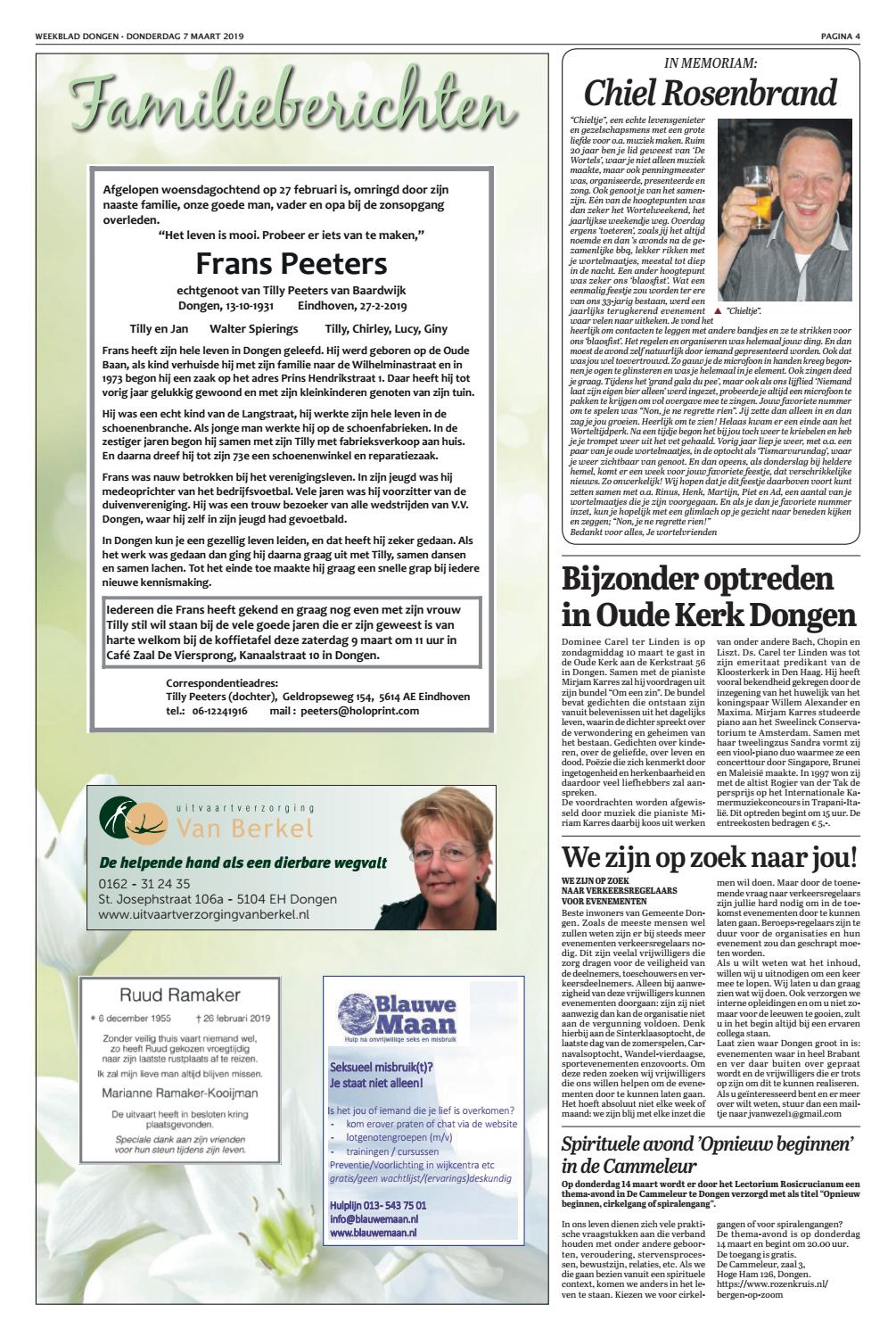 Weekblad Dongen 07 03 2019 By Uitgeverij Em De Jong Issuu