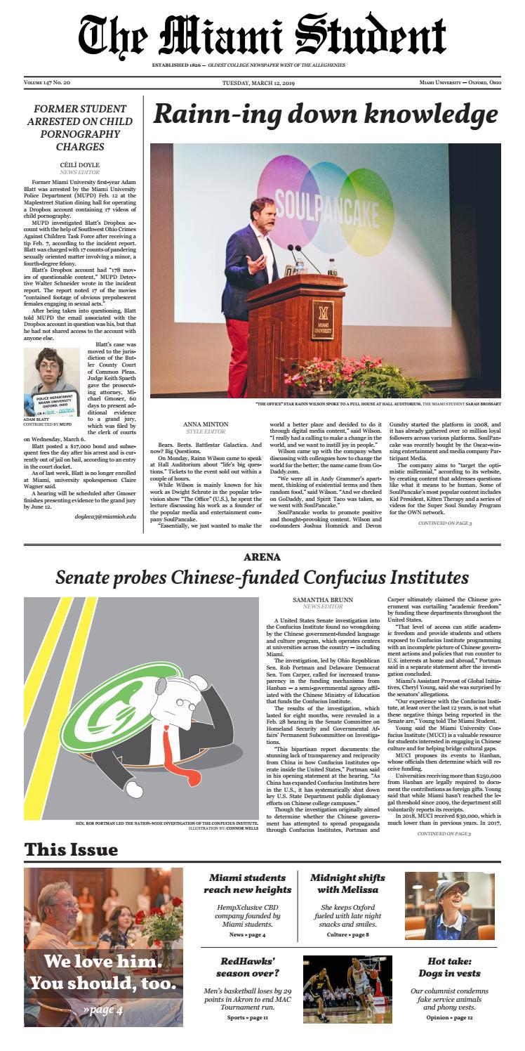 the miami student march 12 2019 by the miami student issuu miami university letter of recommendation
