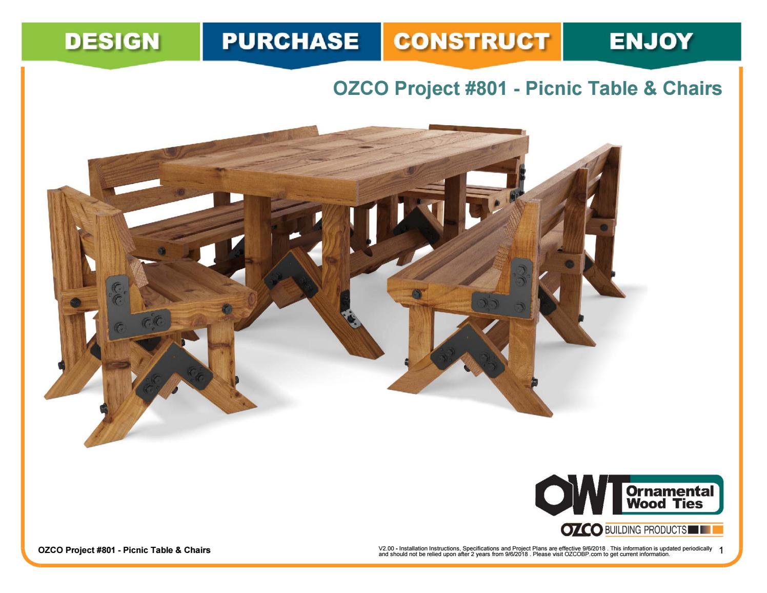 OZCO Project 801 Table and Chairs by OZCO Building Products Issuu