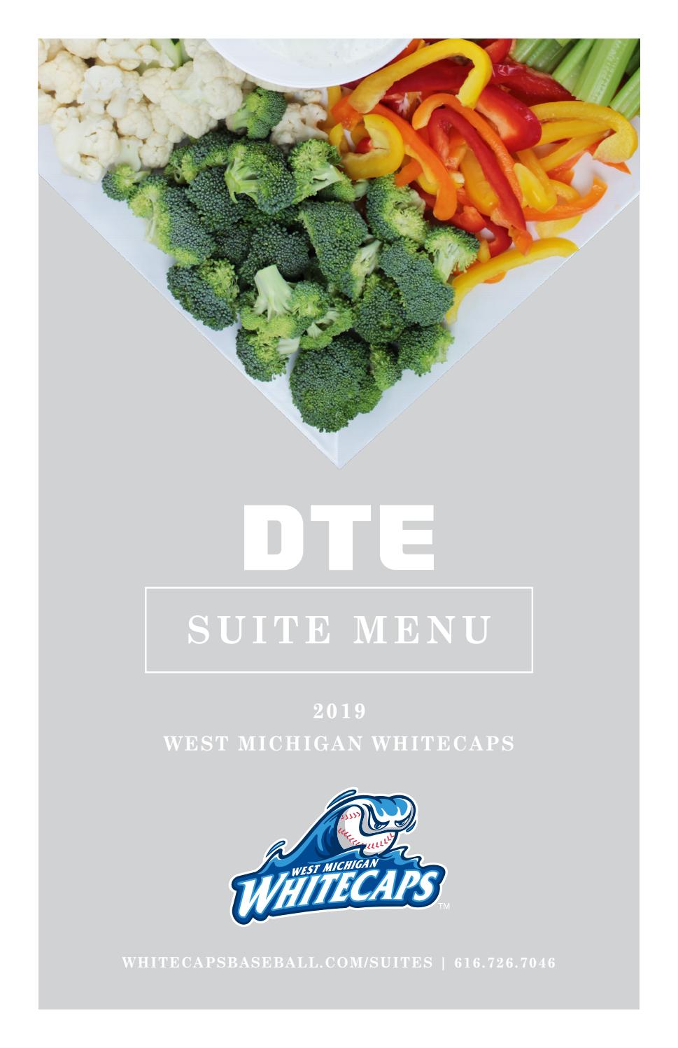 Whitecaps Suite Menu 2019 by West Michigan Whitecaps Issuu