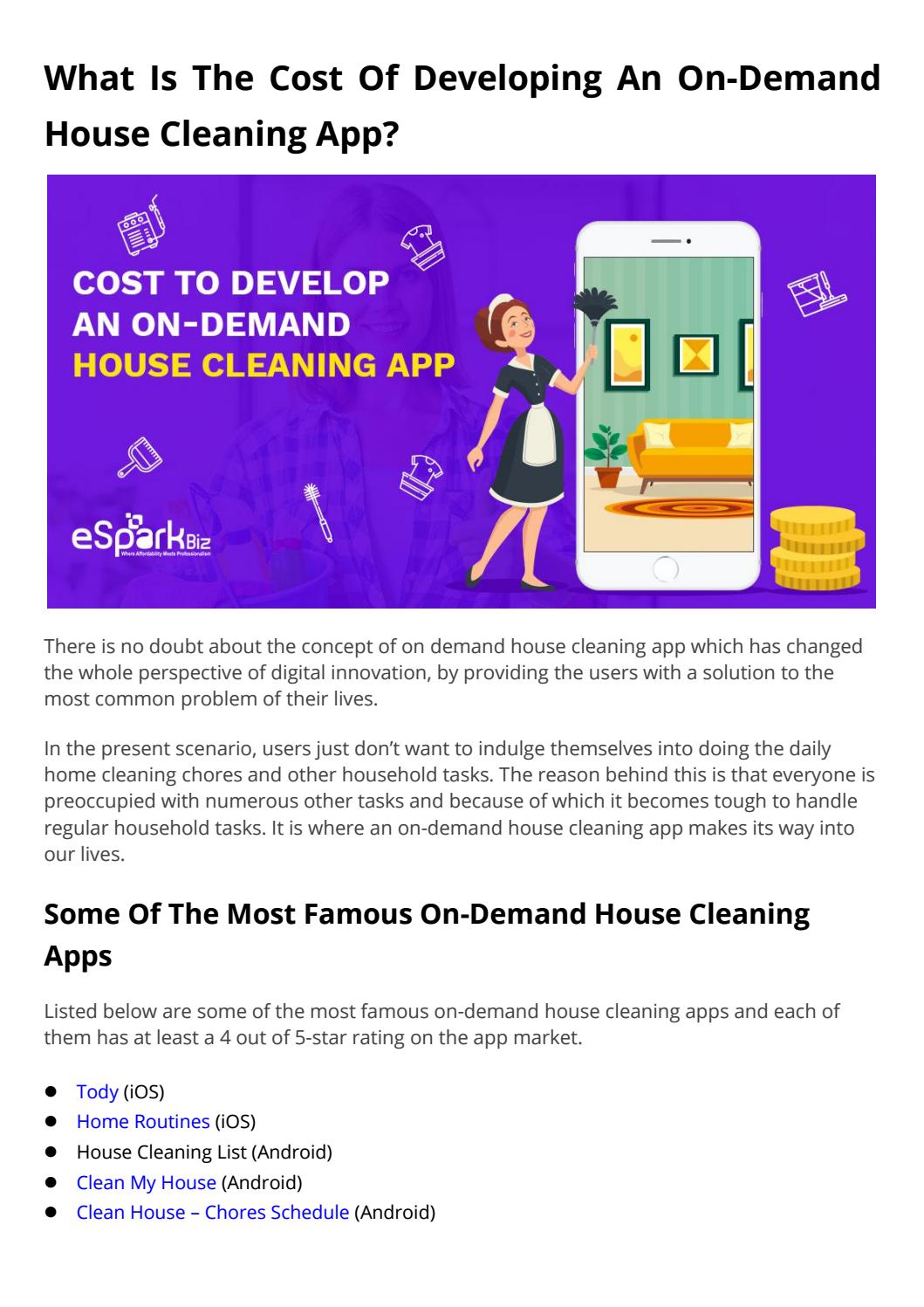 The prerequisites of developing an ondemand house cleaning app by