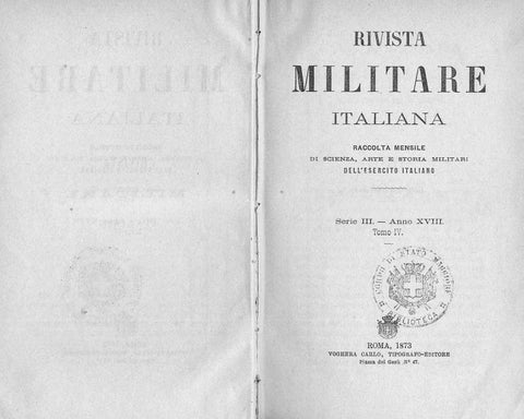 RIVISTA MILITARE 1873 TOMO IV by Biblioteca Militare - Issuu