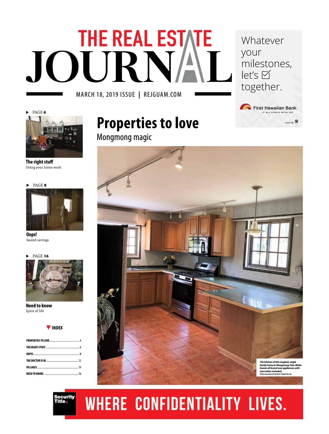 Real Estate Journal March 18, 2019 by Real Estate Journal Issuu