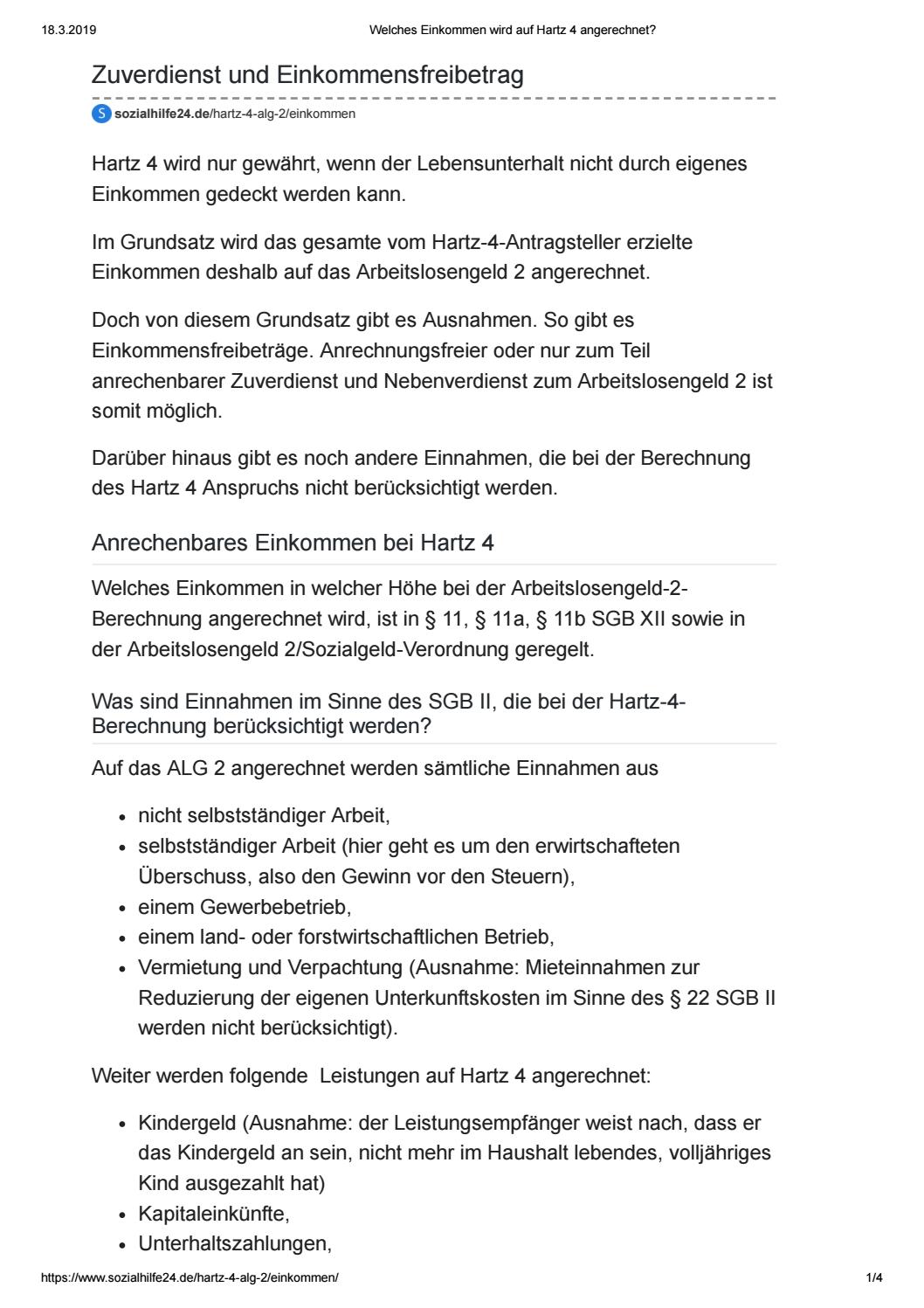 Welches Einkommen Wird Auf Hartz 4 Angerechnet By Tourvision