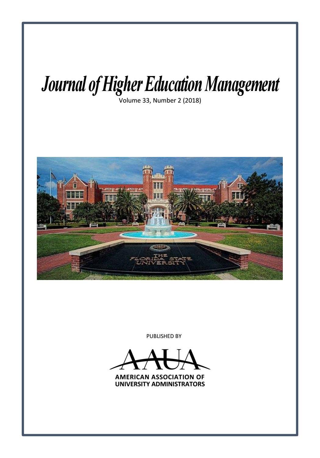 Journal of Higher Education Management - Volume 33, Number 2 (2018) by ...