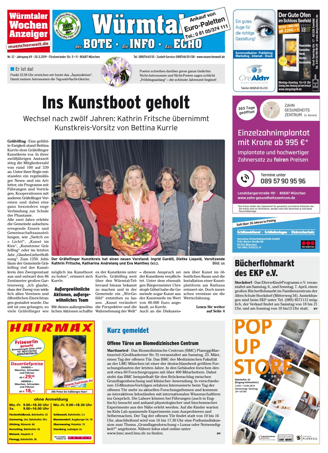 Kw 12 2019 By Wochenanzeiger Medien Gmbh Issuu