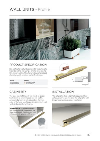 PWS Distributors Ltd 家具目录 · PWS Handleless Rail System - Accent Finishes 2019 第 11 页