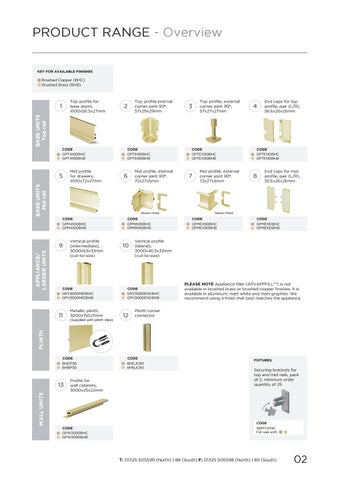 PWS Distributors Ltd 家具目录 · PWS Handleless Rail System - Accent Finishes 2019 第 3 页