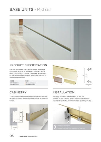 PWS Distributors Ltd 家具目录 · PWS Handleless Rail System - Accent Finishes 2019 第 6 页