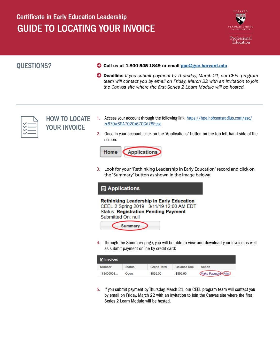 Cpe Invoice CEEL Guide: How to Locate Your Invoice by Professional Education HGSE ...