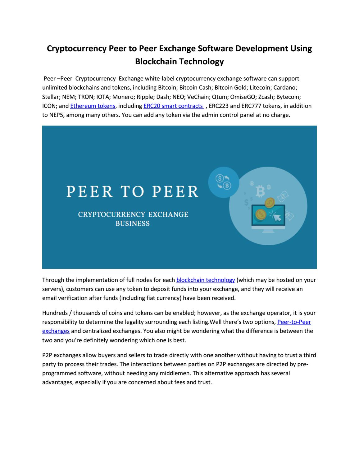 best peer to peer cryptocurrency