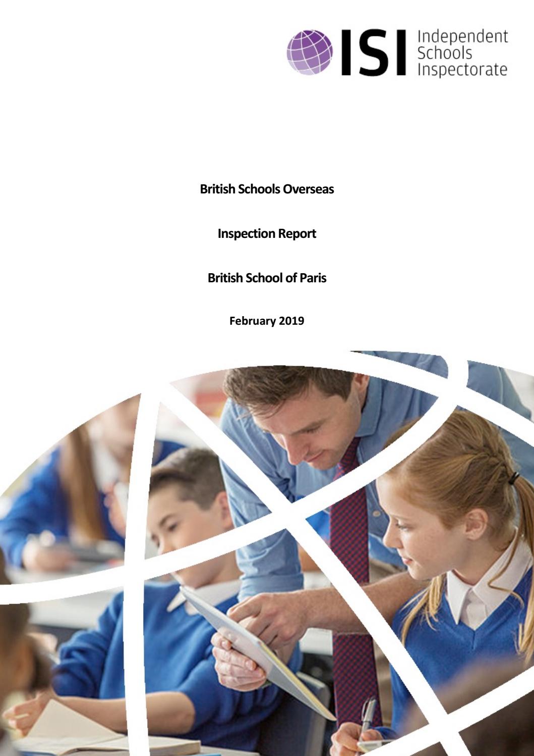 ISI Inspection Report 2019 By The British School Of Paris Issuu