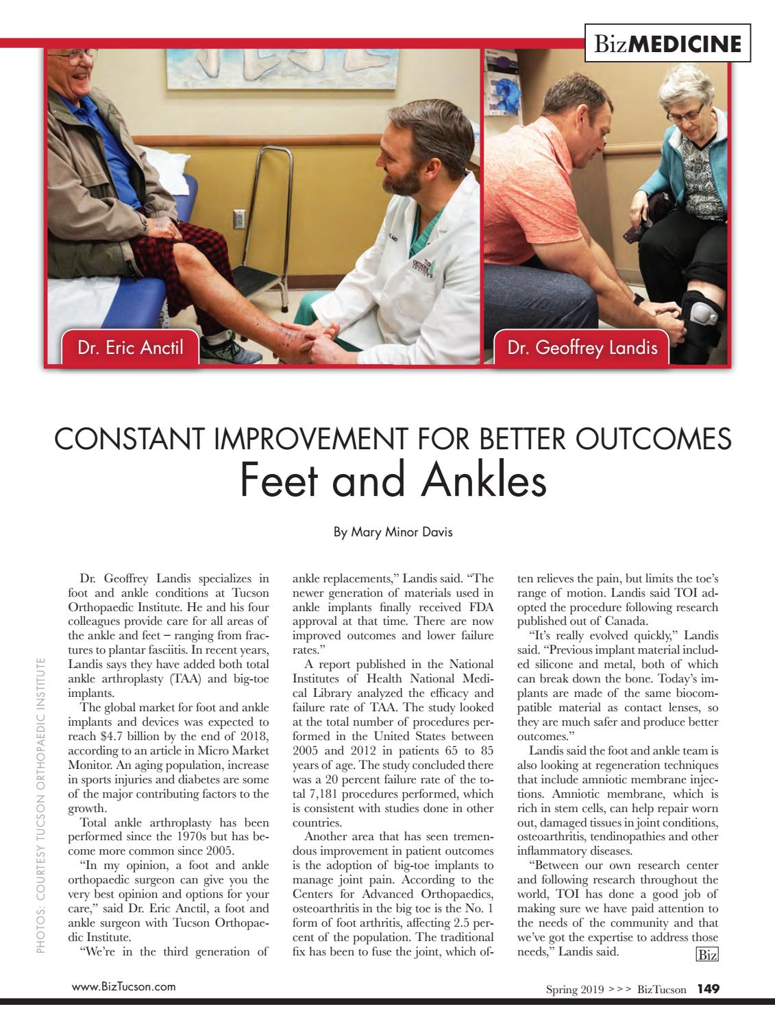 Tucson Orthopaedic Institute 2019 by BizTucson Magazine Issuu