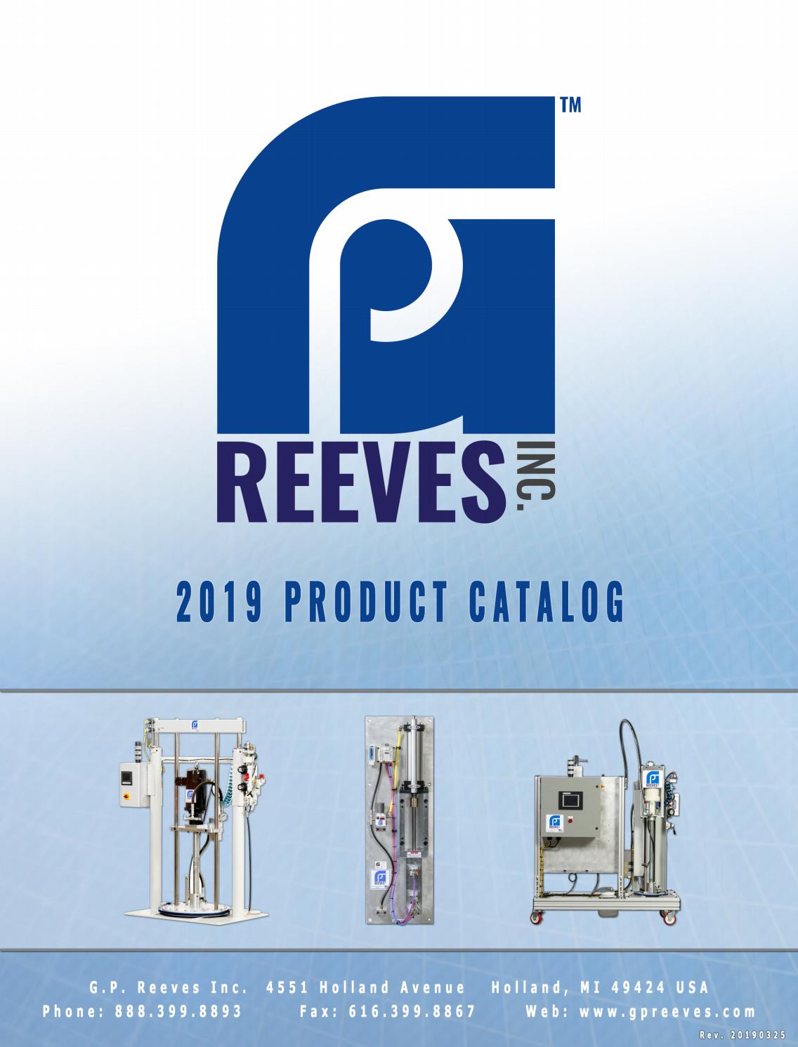 2019 GP Reeves Inc Catalog Rev 20190325 by G.P. Reeves Inc. Issuu
