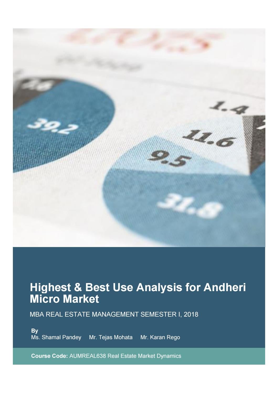 Highest & Best Use Analysis for Andheri Micro Market by Ar. Karan Rego