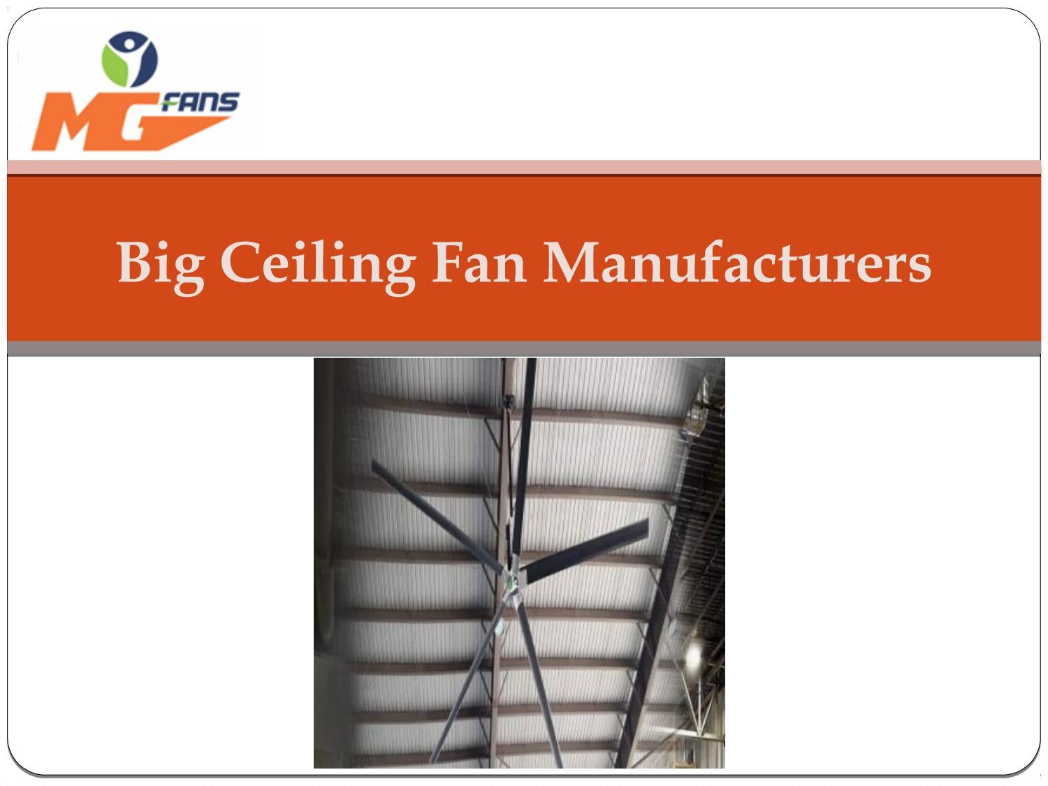 Big Ceiling Fan Manufacturers By M G Engineers Issuu