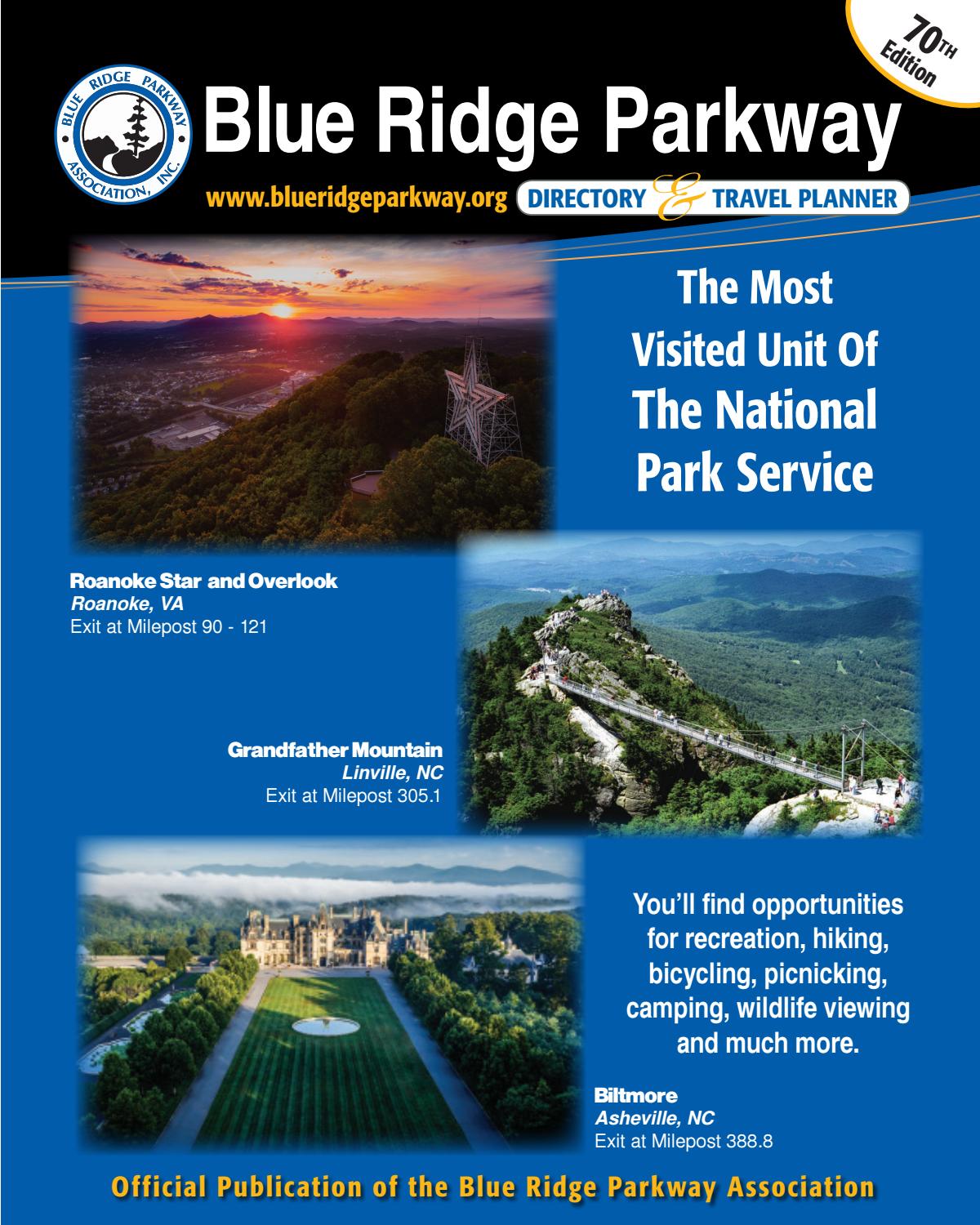 Blue Ridge Parkway Directory Travel Planner 70th Edition By