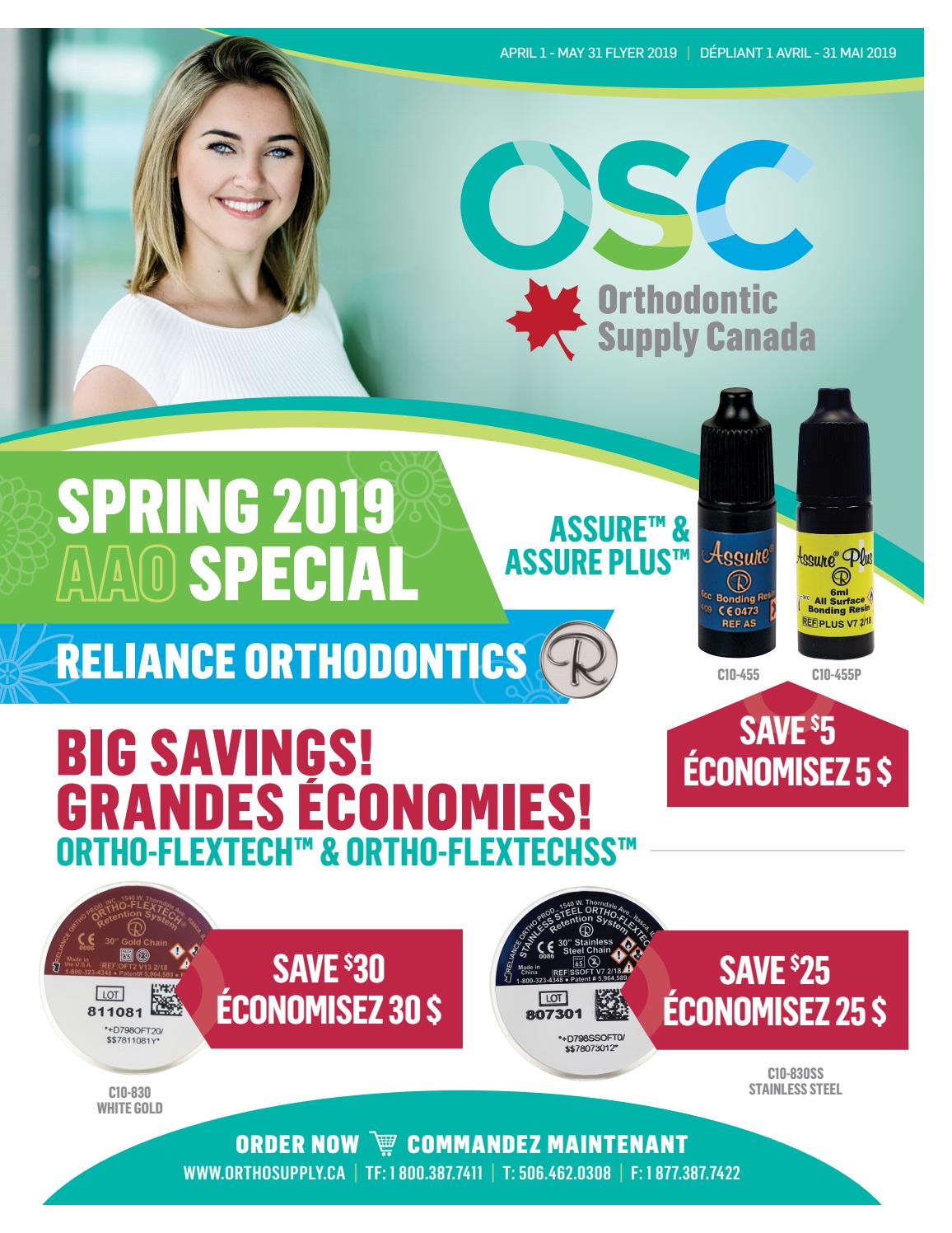 Orthodontic Supply Of Canada Spring Flyer by Orthodontic Supply of