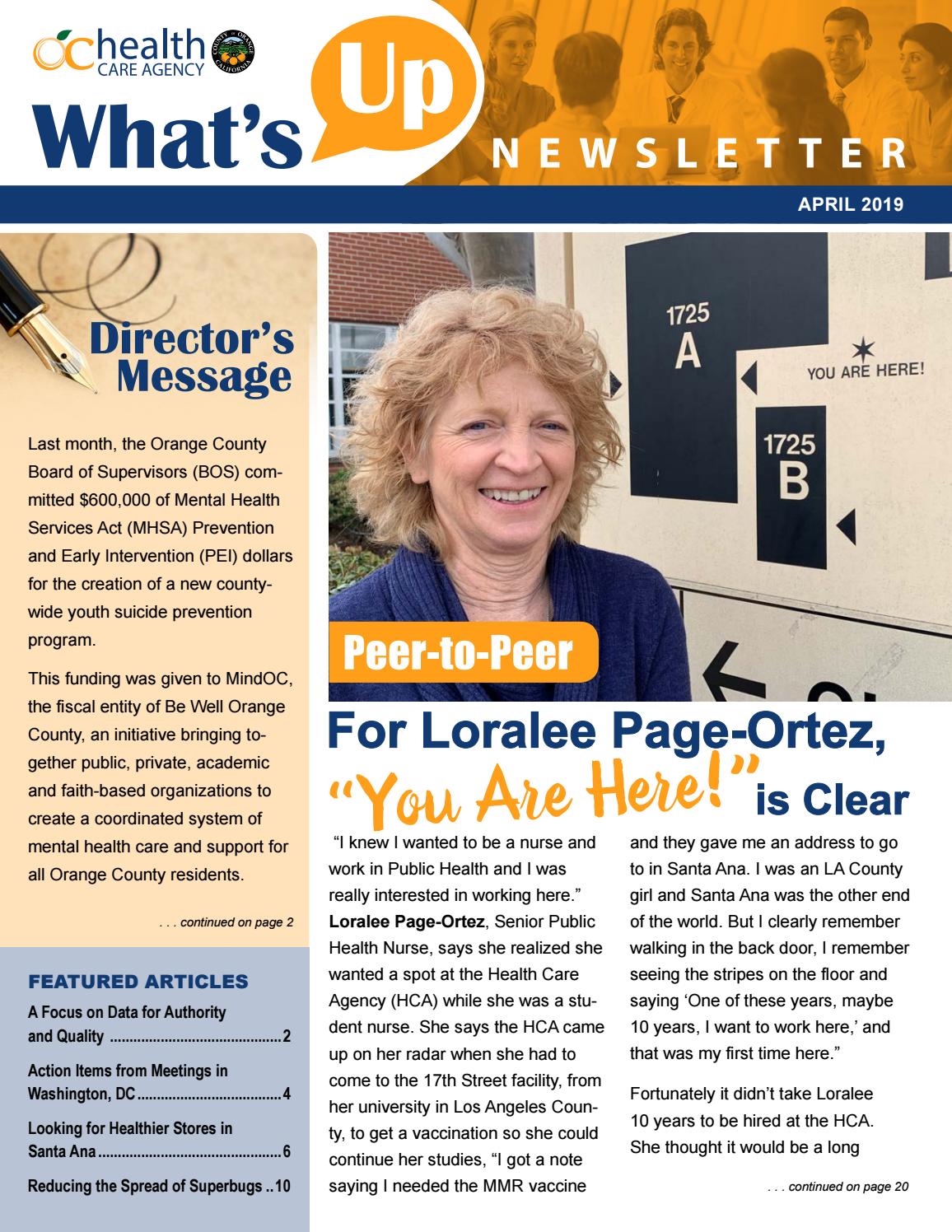 HCA April 2019 Newsletter by County of Orange Health Care