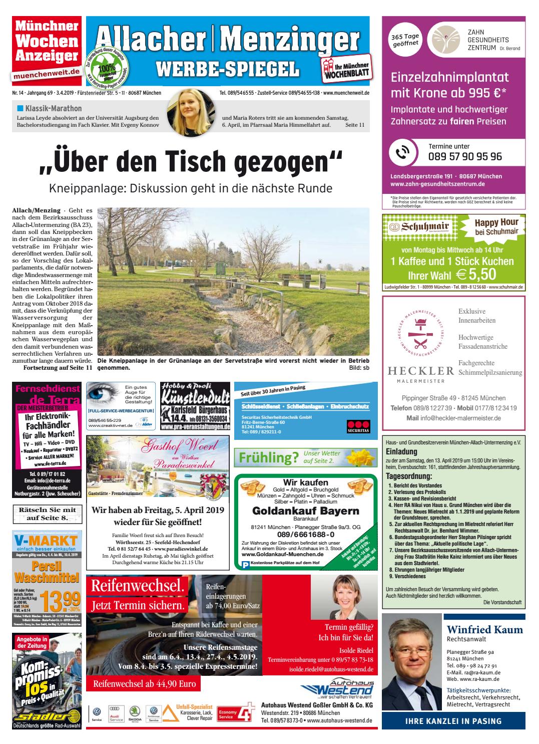 Kw 14 2019 By Wochenanzeiger Medien Gmbh Issuu