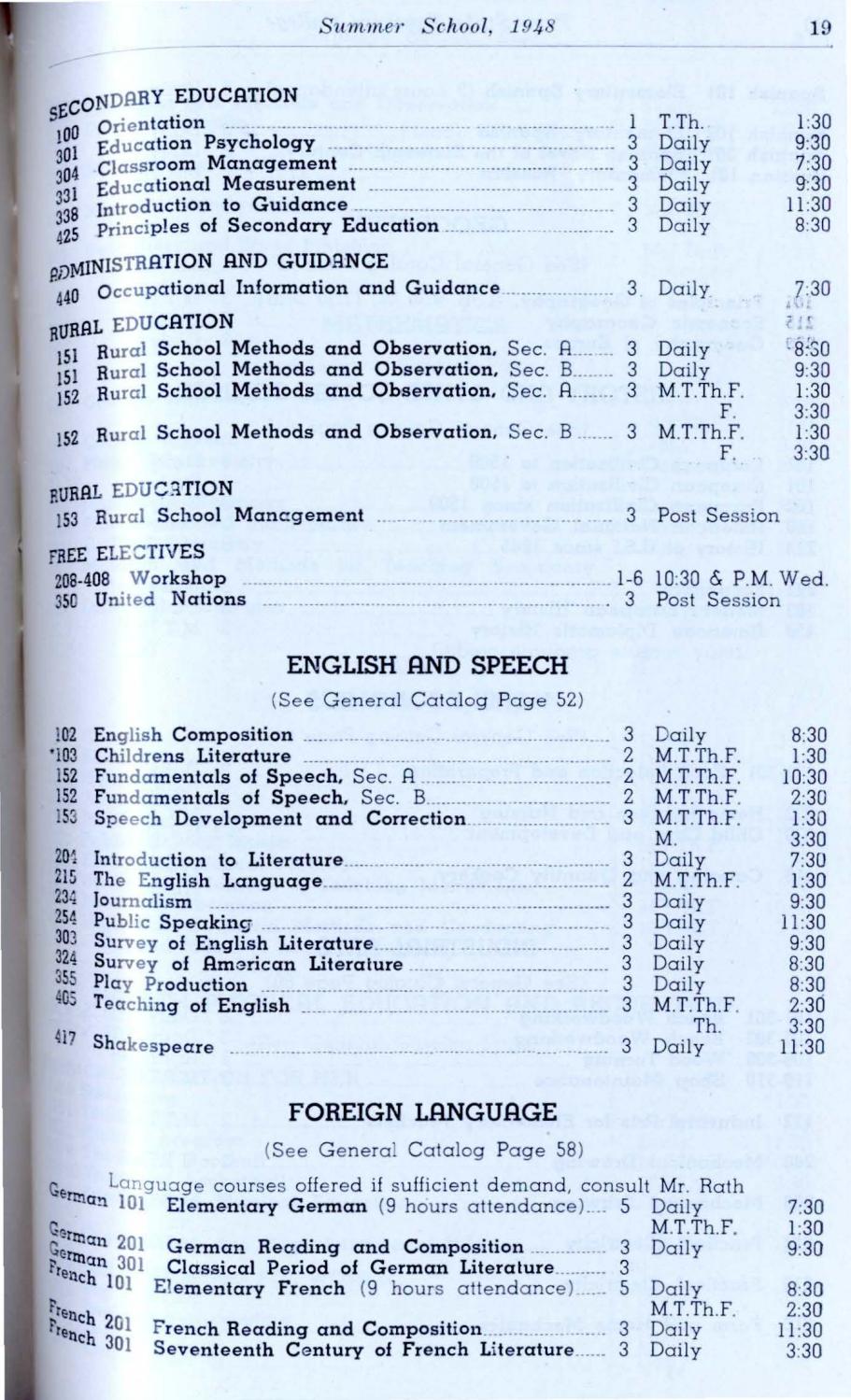 1948 Summer Catalog Of Peru State Teachers College Nebraska By Peru State College Library Issuu