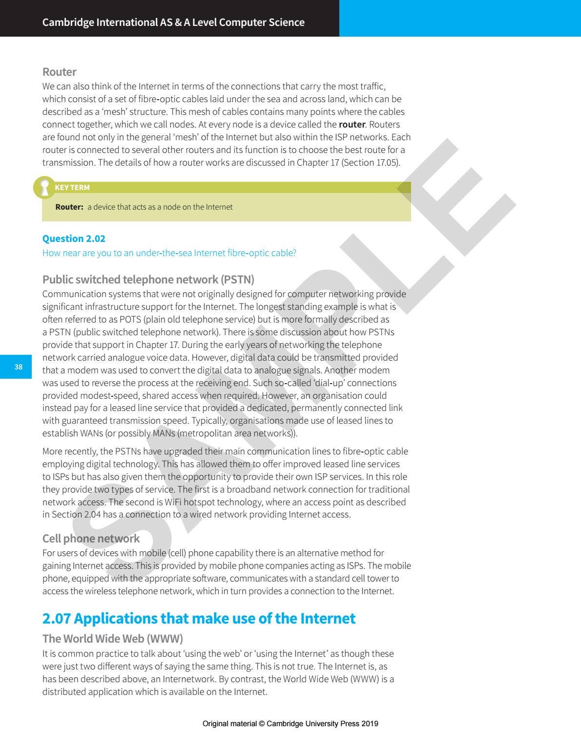 Cambridge International AS/A L Level Computer Science sample by ...