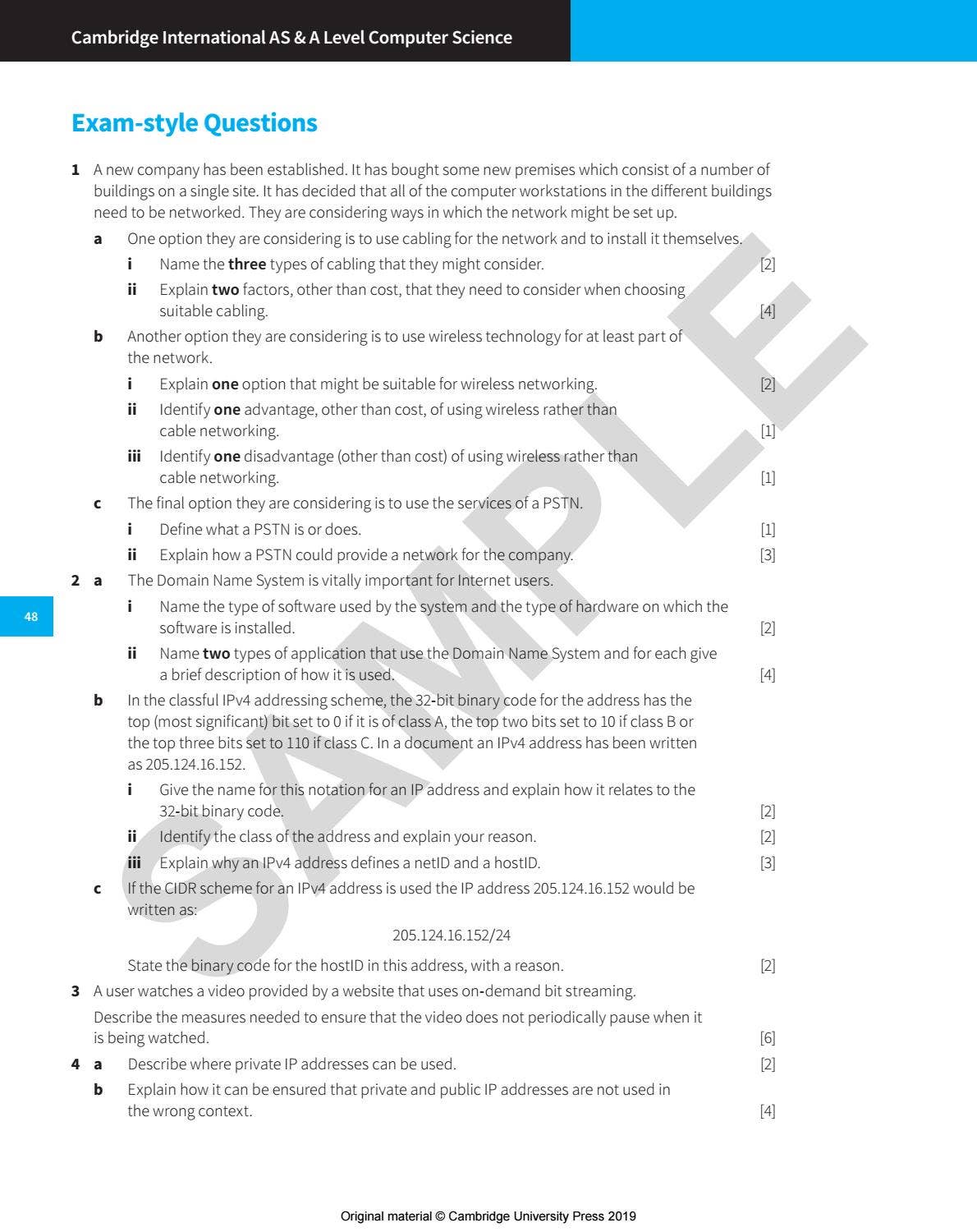 Cambridge International AS/A L Level Computer Science sample by ...