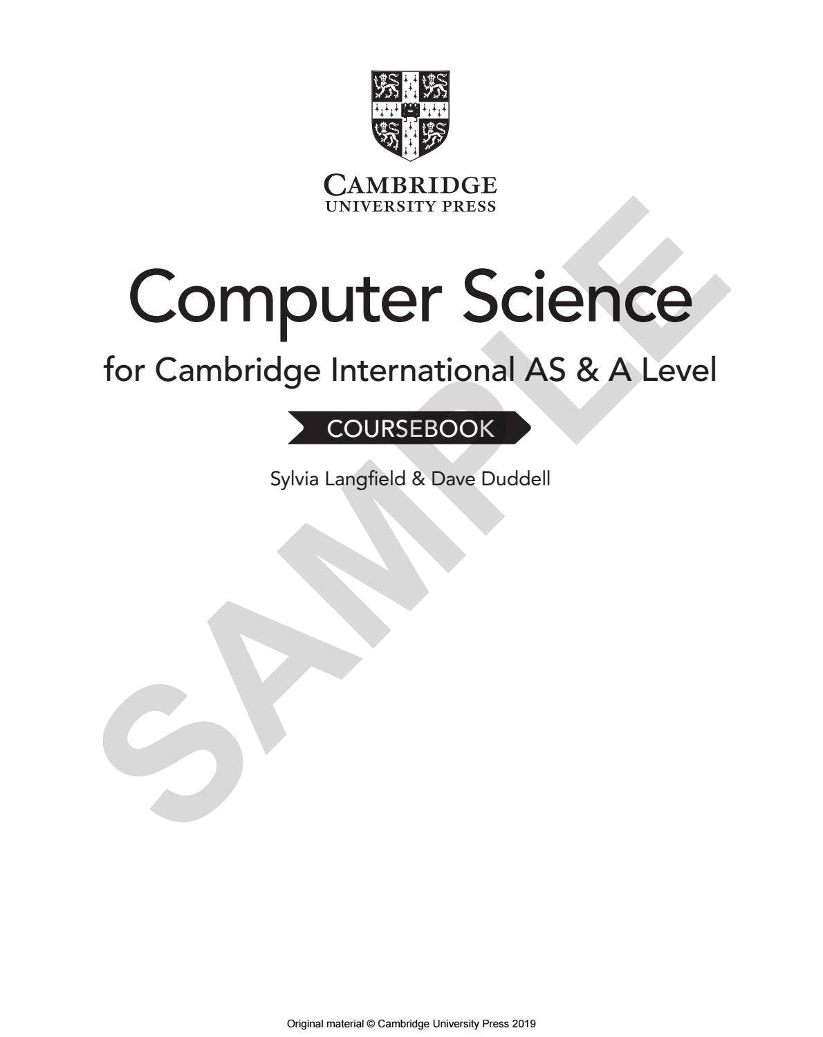 Cambridge International AS/A L Level Computer Science sample by ...