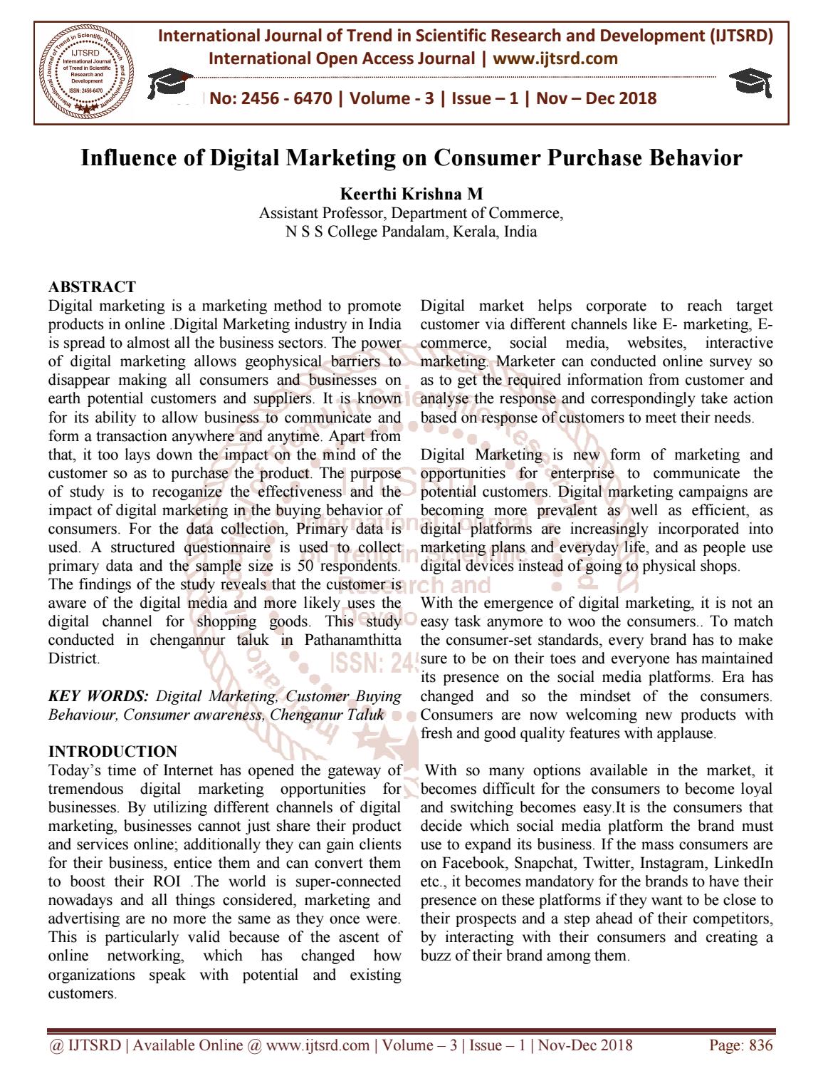 Jurnal Digital Marketing & Perilaku Konsumen: Sebuah Tinjauan Komprehensif