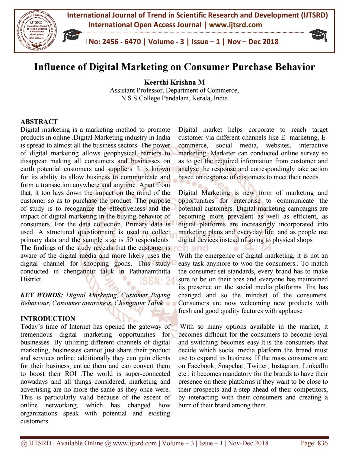 impact of influencer marketing on consumer behaviour research paper