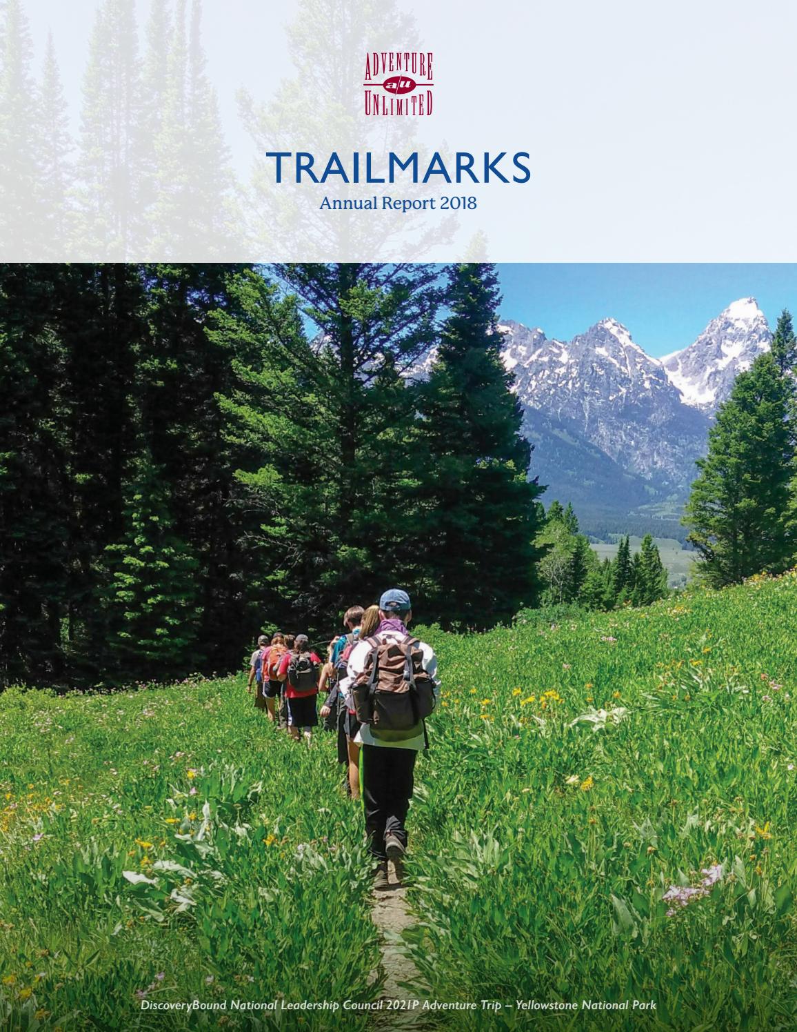 Adventure Unlimited Trailmarks FY 2018 Annual Report by Adventure