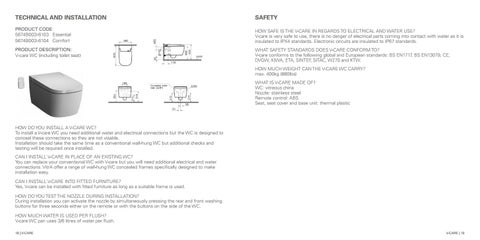 Vitra V-Care Autowash 智能 Shower Toilet 家具手册 第 10 页
