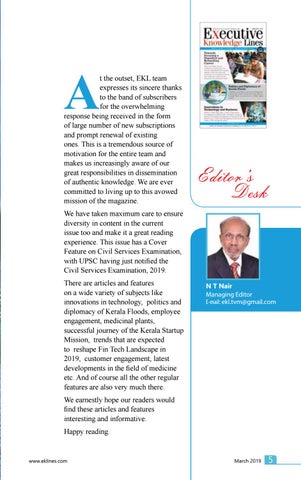 EXECUTIVE KNOWLEDGE LINES March 2019 第 5 页