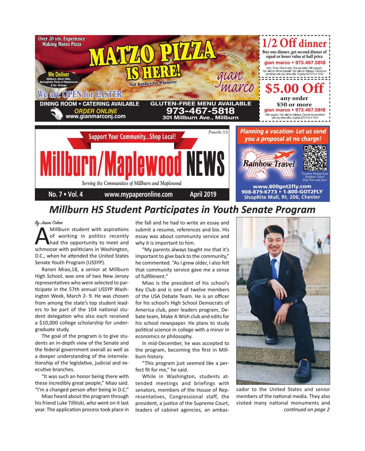 Millburn Maplewood April 2019 By My Life Publications Maljon Llc Issuu