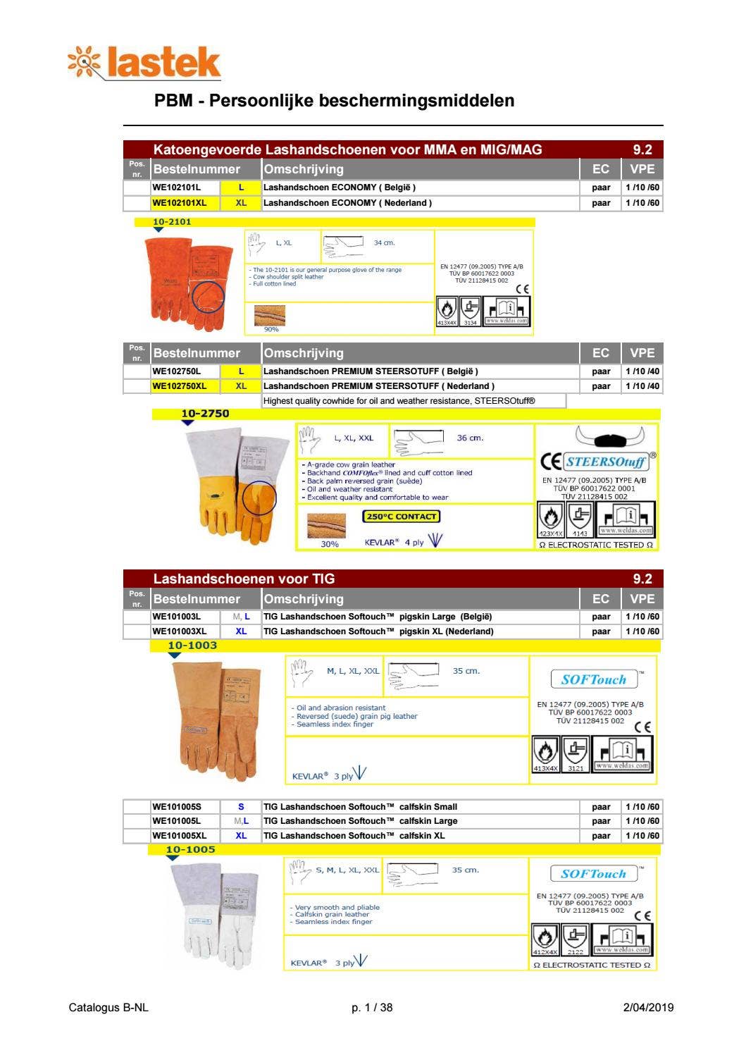 PBM's - Lashelmen, laskledij, lashandschoenen VL by lastek - Issuu