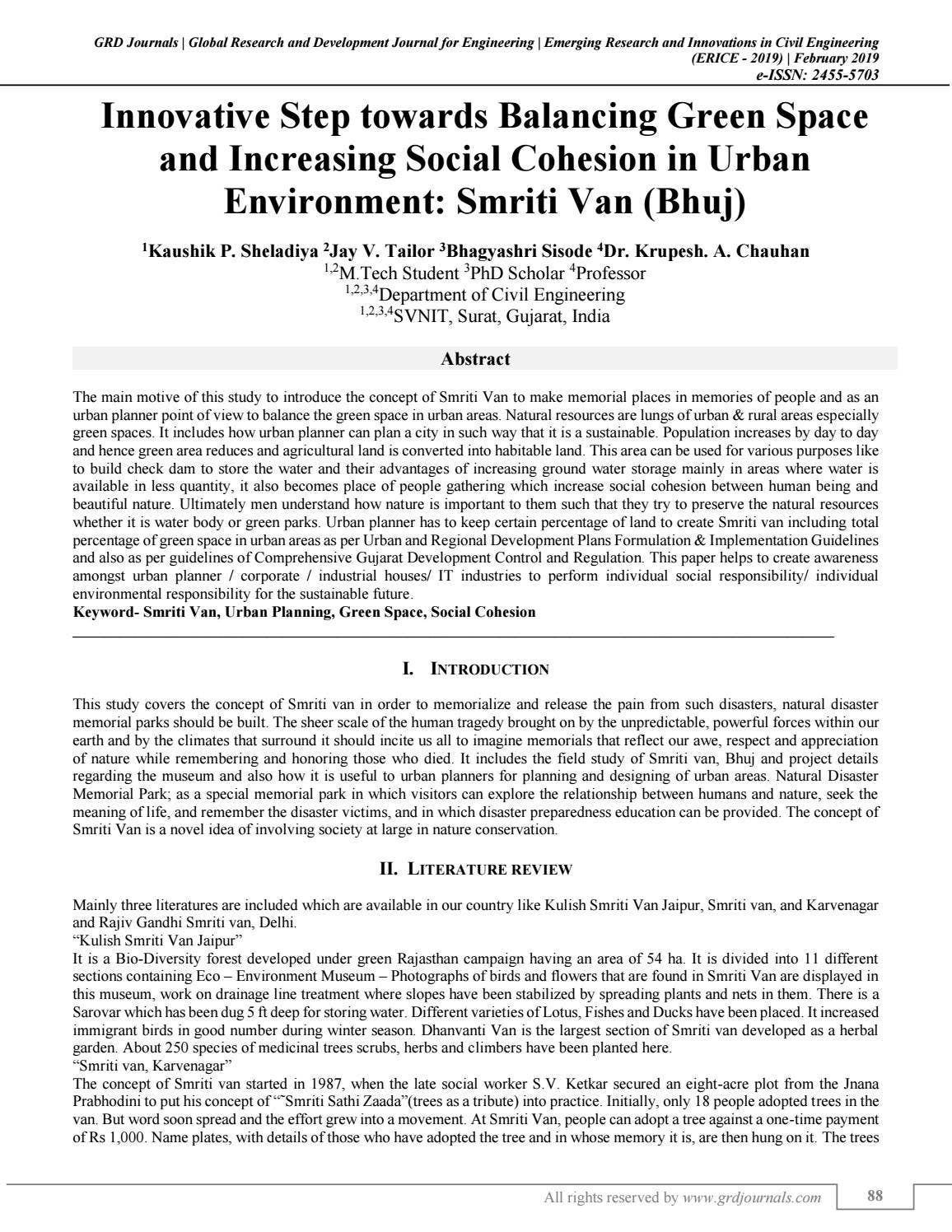 Innovative Step towards Balancing Green Space and Increasing Social ...