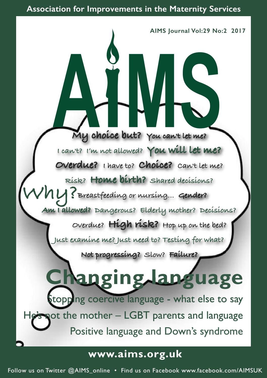 AIMS Journal Vol 29 No 2 2017 Changing language by AIMS (Association