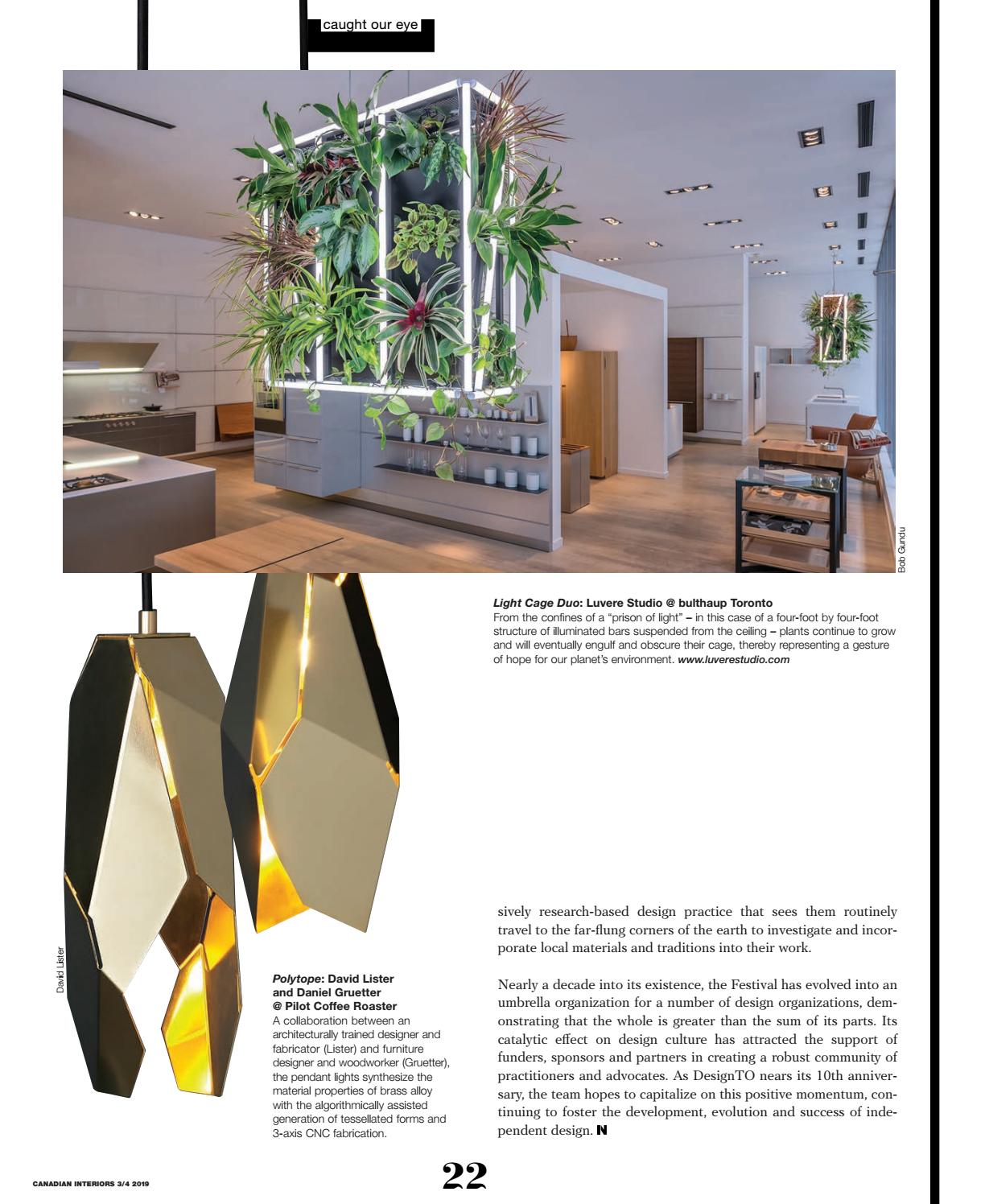 Canadian Interiors March April 2019 By Iq Business Media Issuu