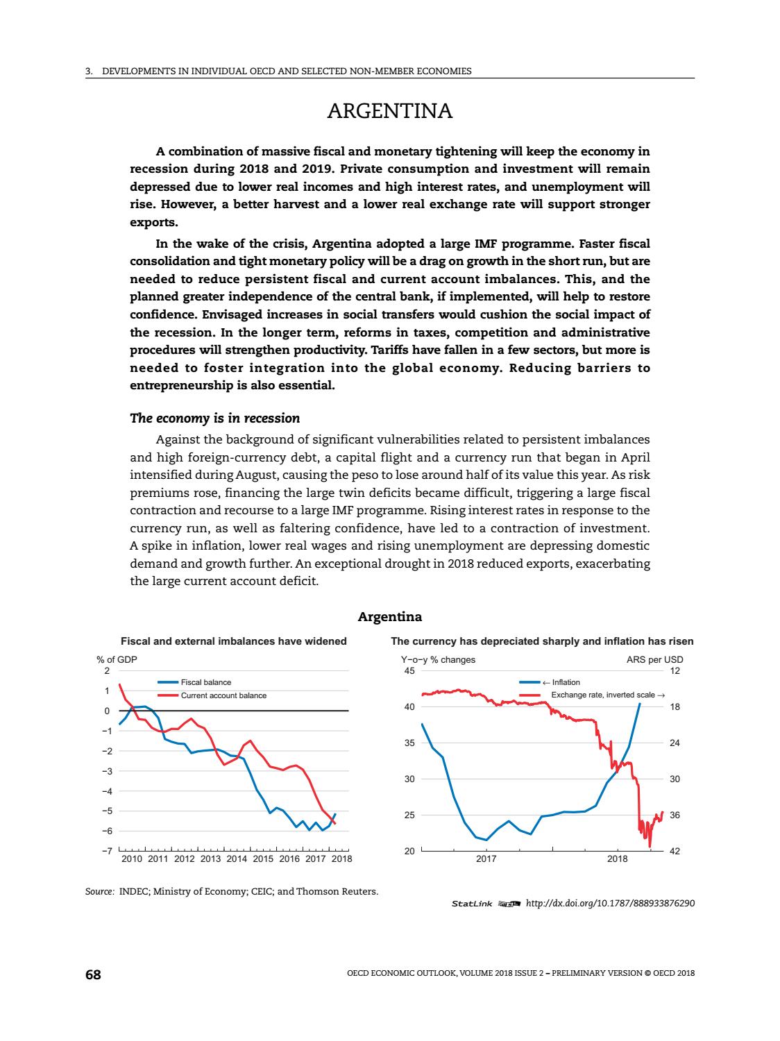 Economic forecast summary for Argentina (Nov. 2018) by OECD Issuu