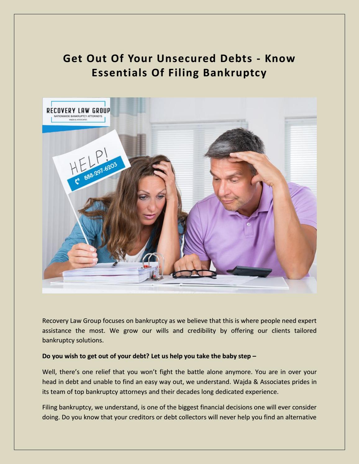Get Out Of Your Unsecured Debts Recovery Law Group by Recovery Law