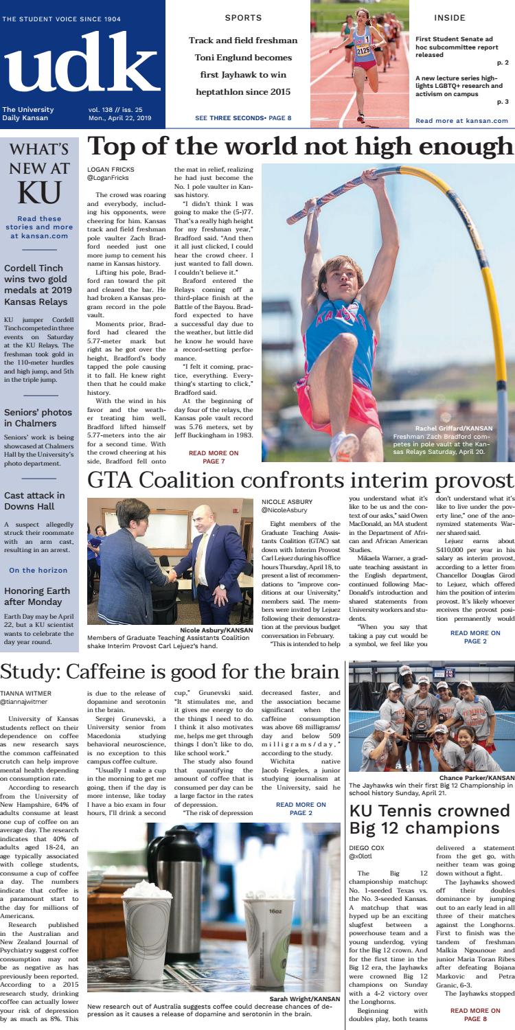 University Daily Kansan, Monday, April 22, 2019 by University Daily Kansan Issuu