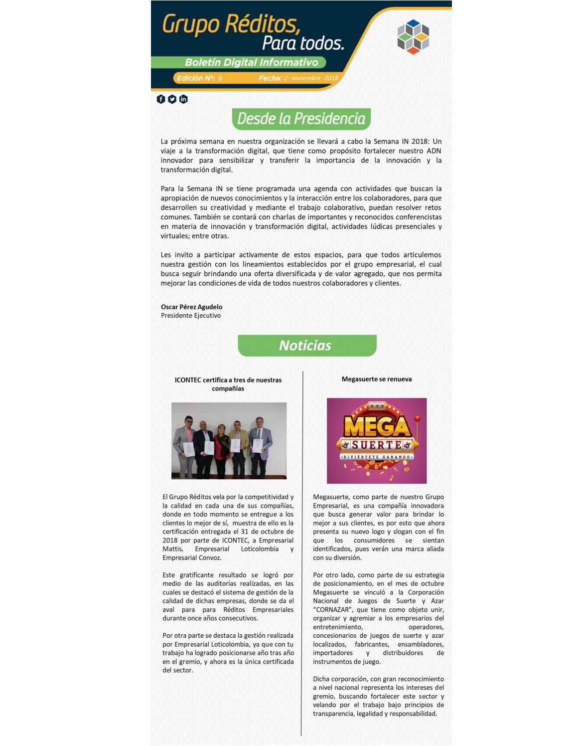 Boletín Digital #6 by Réditos Empresariales SA - Issuu