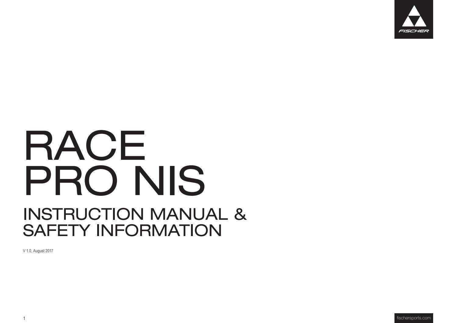 Race Pro NIS Instruction Manual & Safety Information NO, SE, FI, NL, HU ...