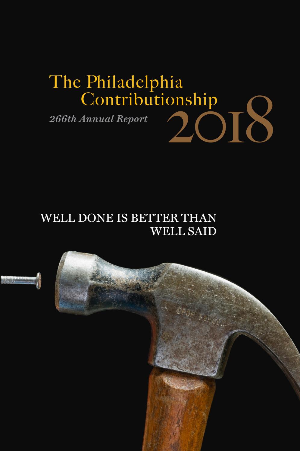 The Philadelphia Contributionship 2018 Report By The Philadelphia 