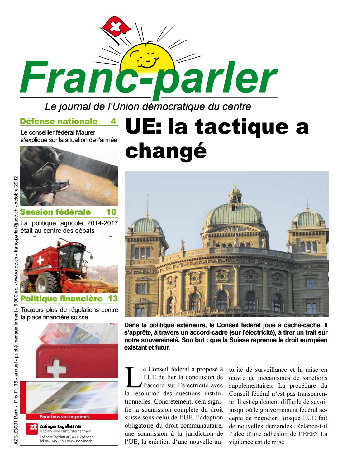Francparler octobre 2012 by SVP Schweiz Issuu