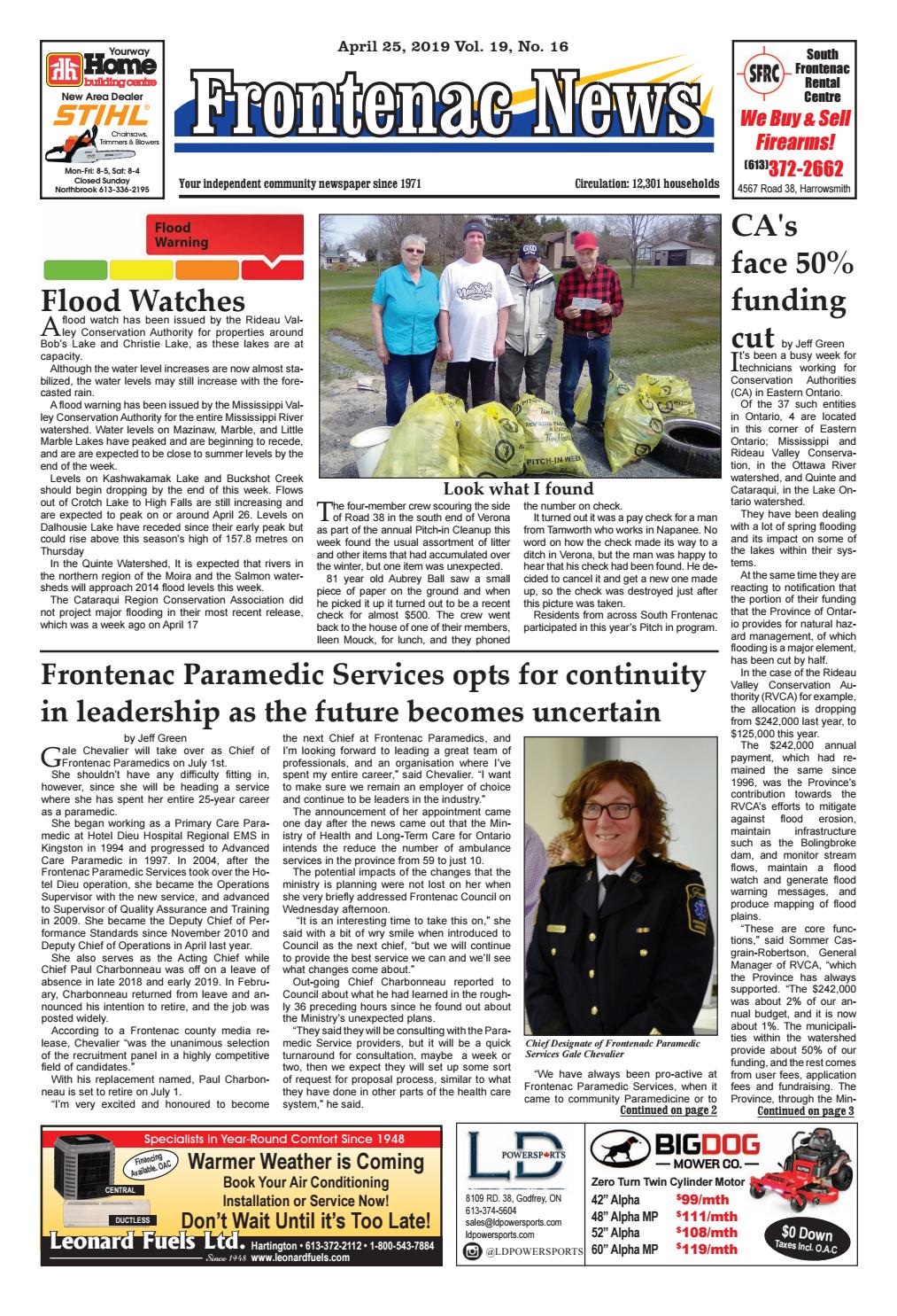 Vol.19 No.16 by Frontenac News PDFs have moved to Google Drive. Access