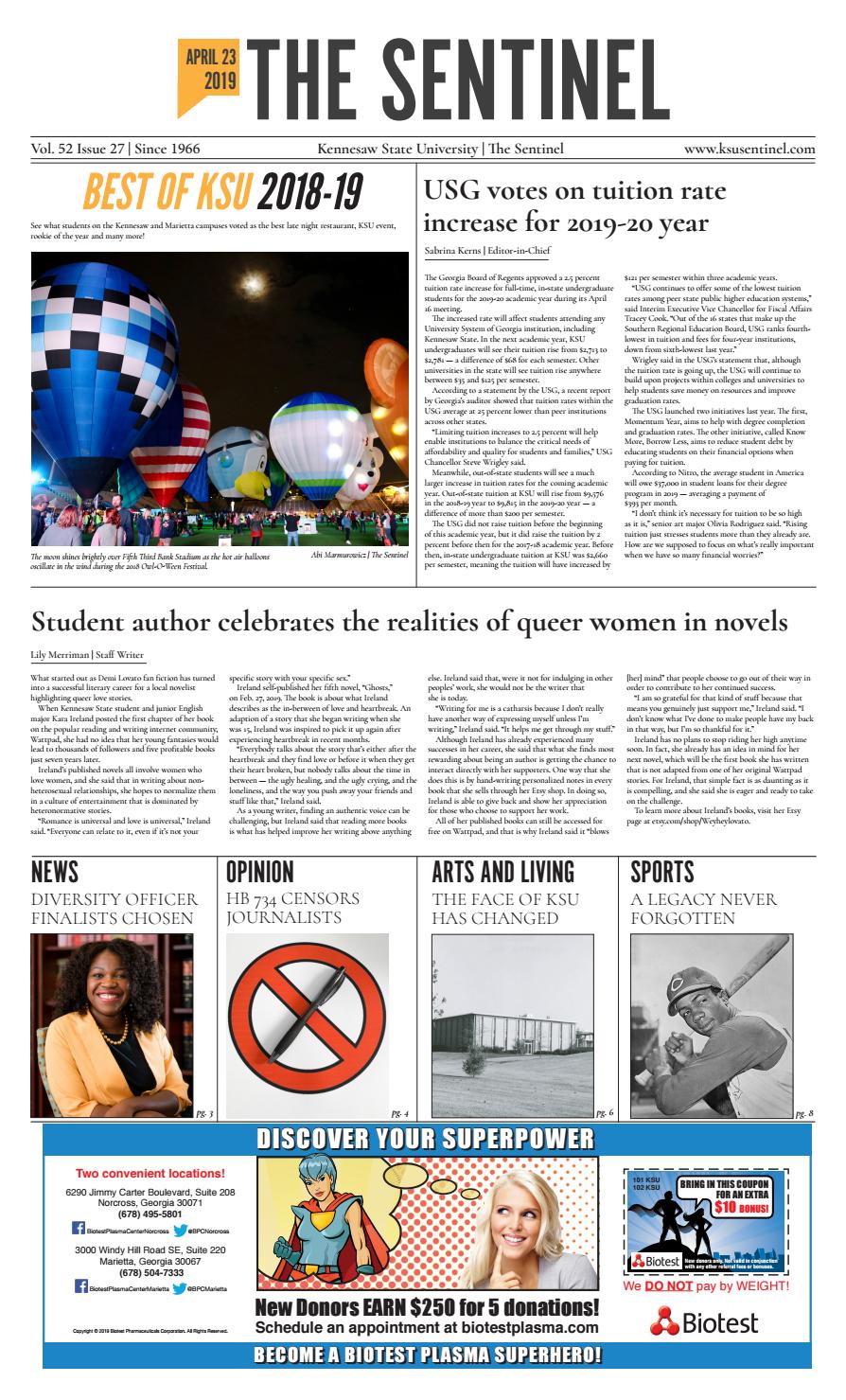 April 23, 2019 KSU Sentinel by Kennesaw State University ...